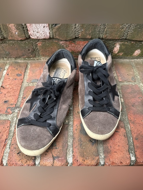 Golden Goose Shoes - Golden Goose Superstar Grey Suede Sneakers with Black leather Accents sz37